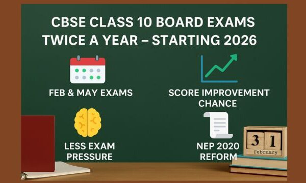 π Big News for Students! CBSE Class 10 Board Exams Will Be Held Twice a Year from 2026 β Here’s What You Should Know ππy Benefits of CBSE’s New 2-Exam System for Class 10 β A Powerful Step Toward Student Success! CBSE Class 10 Board Exams Twice a Year from 2026 β Feb and May sessions, score improvement chance, NEP 2020 education reform