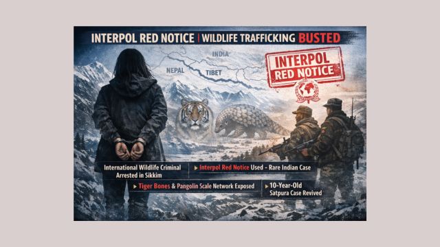 Interpol Red Notice wildlife criminal arrest in Sikkim linked to tiger bone and pangolin trafficking network in India